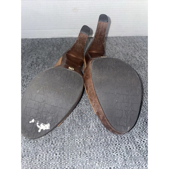 Diane Von Furstenberg DVF Mule 8.5 Leather Peep Toe Platform Chunky Boho Retro - Picture 15 of 16